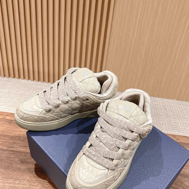 BY ERL B9S SKATER SNEAKER IN PARCHMENT BEIGE CANNAGE LAMBSKIN