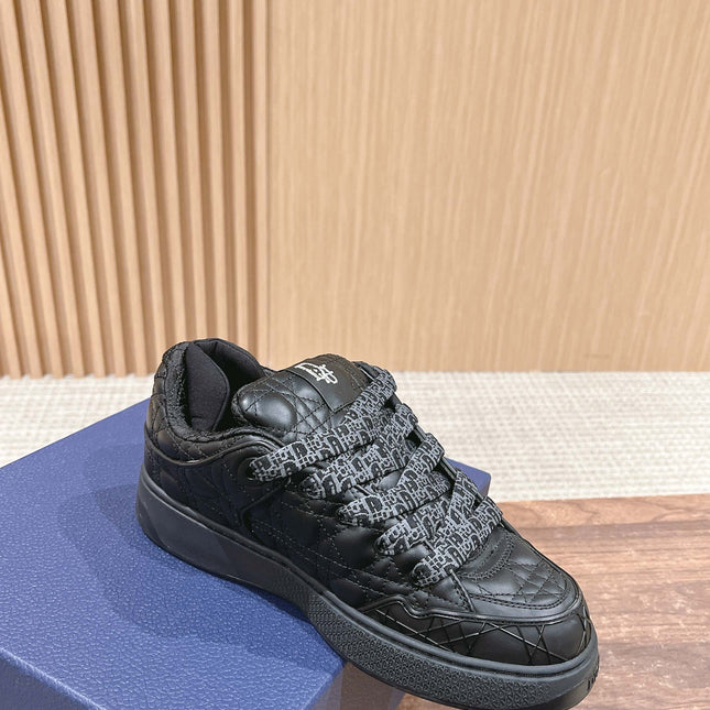 BY ERL B9S SKATER SNEAKER IN BLACK CANNAGE LAMBSKIN