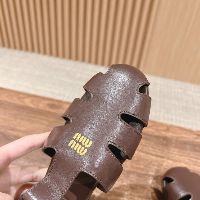 FISHERMAN BUCKLE SANDALS IN COCOA BROWN LAMBSKIN