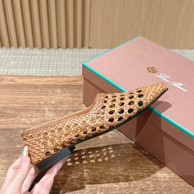 LP POINTED-TOE BALLET FLATS 25S IN LIGHT BROWN LAMBSKIN