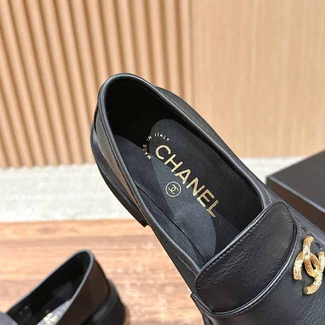 CHANEL 25S DOUBLE MONK STRAP PLEATED LOAFERS BLACK IN CALFSKIN