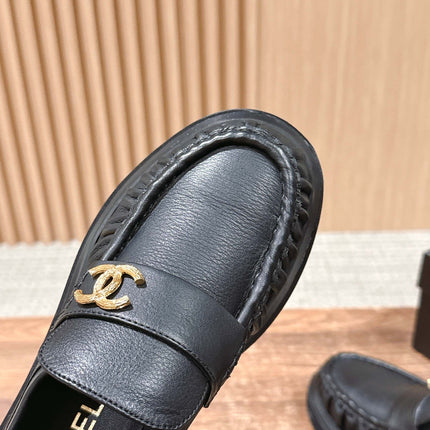 CHANEL 25S DOUBLE MONK STRAP PLEATED LOAFERS BLACK IN CALFSKIN