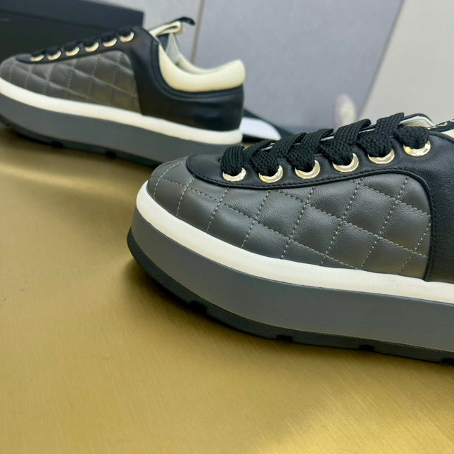 PLATFORM SHOES IN BLACK LAMBSKIN