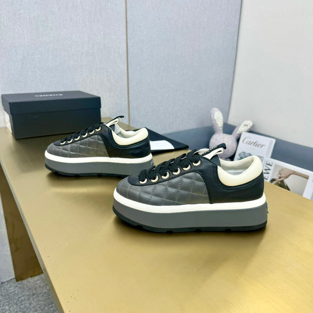 PLATFORM SHOES IN BLACK LAMBSKIN