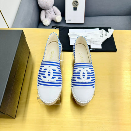 CC SLIP-ON 25S IN BLUE AND WHITE FABRIC WITH STRIPED PATTERN
