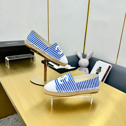 CC SLIP-ON 25S IN BLUE AND WHITE FABRIC WITH STRIPED PATTERN