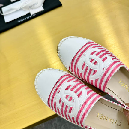 CC SLIP-ON 25S IN PINK AND WHITE FABRIC WITH STRIPED PATTERN