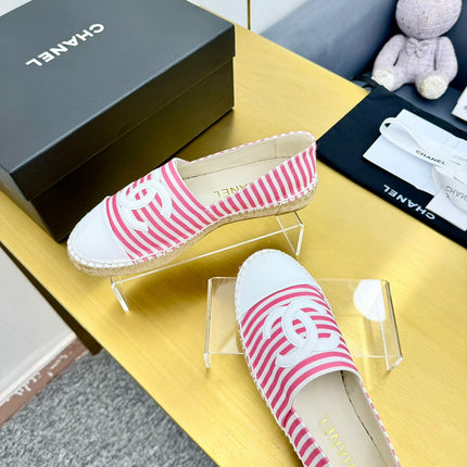 CC SLIP-ON 25S IN PINK AND WHITE FABRIC WITH STRIPED PATTERN