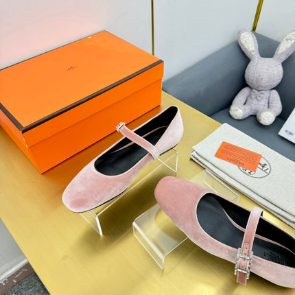 HM BALLET FLATS IN LIGHT PINK SUEDE