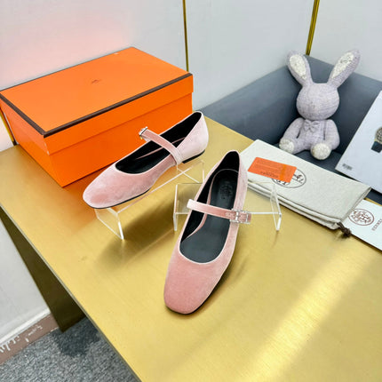 HM BALLET FLATS IN LIGHT PINK SUEDE