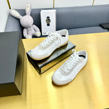 CC SNEAKER IN WHITE CALFSKIN AND SUEDE