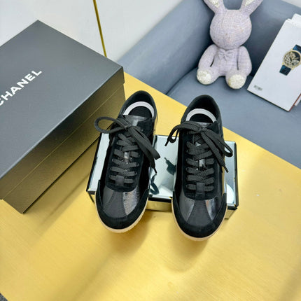 CC SNEAKER IN BLACK CALFSKIN AND SUEDE