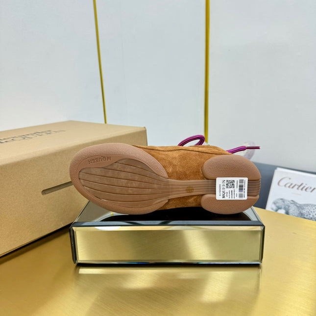 FLEXION SNEAKER IN BROWN SUEDE AND CALFSKIN TWO-TONE LACES