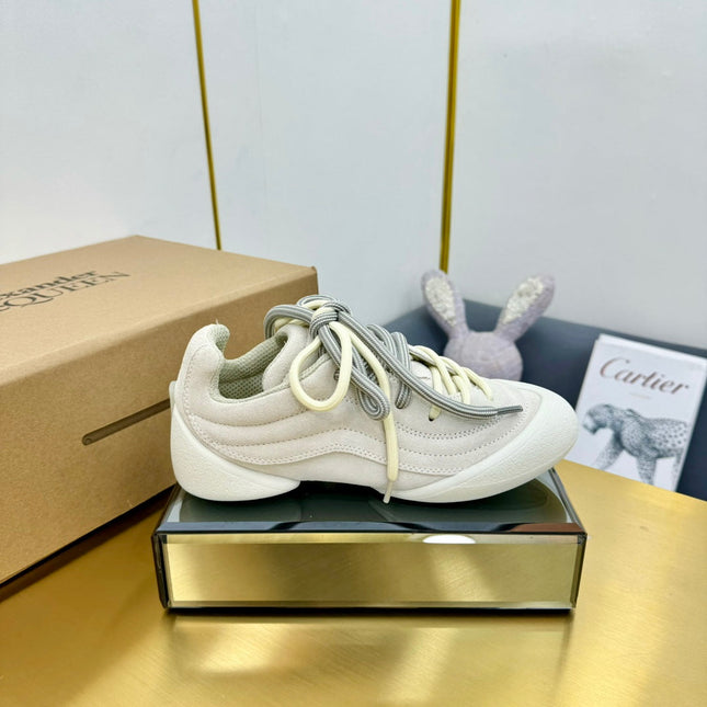 FLEXION SNEAKER IN LIGHT BEIGE SUEDE AND CALFSKIN