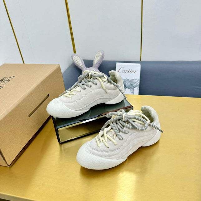 FLEXION SNEAKER IN LIGHT BEIGE SUEDE AND CALFSKIN