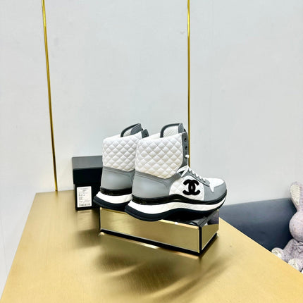 ATHLETIC SHOES IN WHITE MIX ASH GRAY CALFSKIN