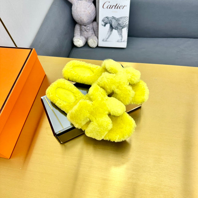 0RAN SHEARLING SANDALS SUNSHINE YELLOW