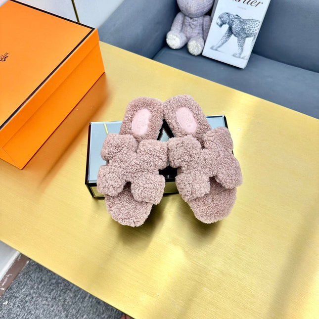 0RAN SHEARLING SANDALS DUSTY PINK