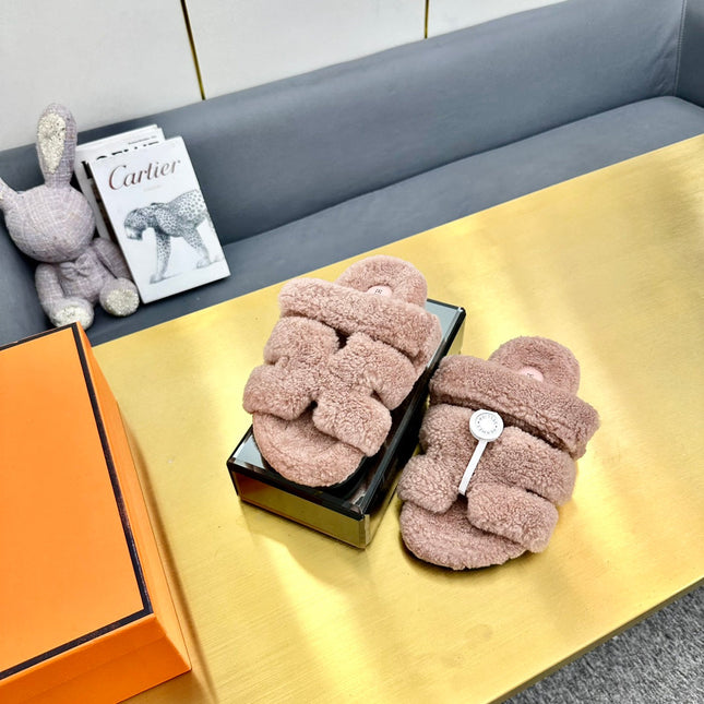 CHYPRE SANDAL LIGHT BROWN SHEARLING