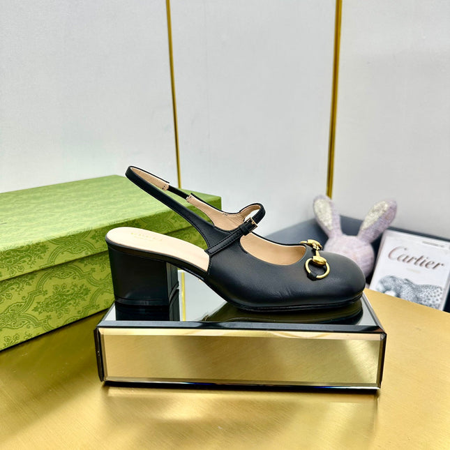 HORSEBIT PUMP IN BLACK SHEEPSKIN