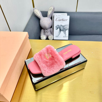 PINK SLIPPERS LAMB FUR