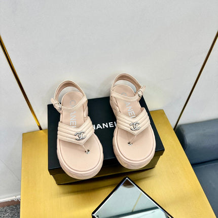 GROSGRAIN SANDAL IN NUDE BEIGE LAMBSKIN