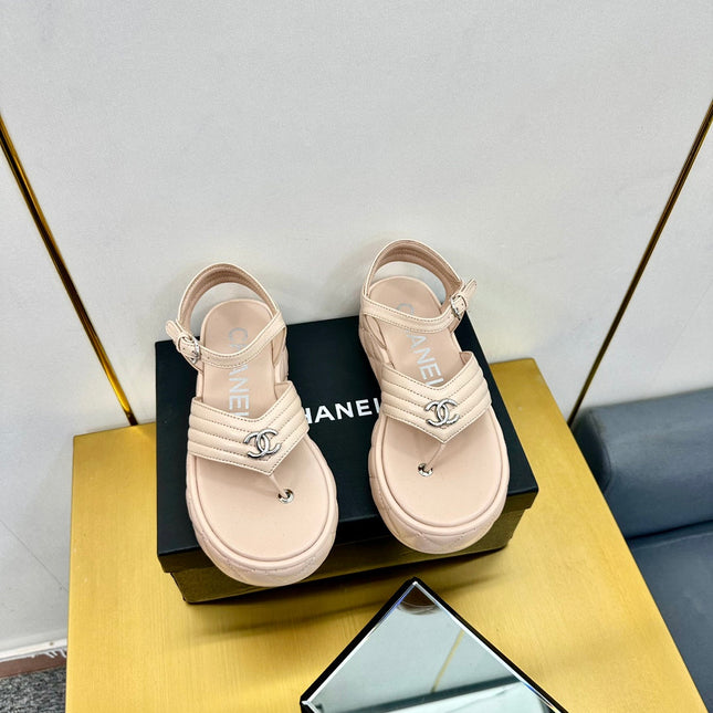 GROSGRAIN SANDAL IN NUDE BEIGE LAMBSKIN