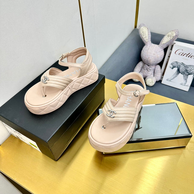 GROSGRAIN SANDAL IN NUDE BEIGE LAMBSKIN