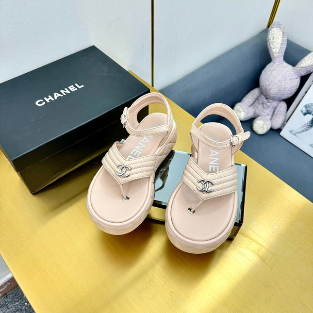 GROSGRAIN SANDAL IN NUDE BEIGE LAMBSKIN