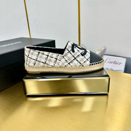 CC ESPADRILLES PLATFORM 25S MIX COLOR TWEED AND BLACK LAMBSKIN