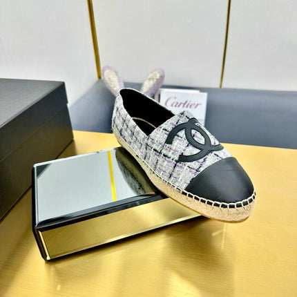 CC ESPADRILLES PLATFORM 25S MIX COLOR TWEED AND BLACK CALFSKIN
