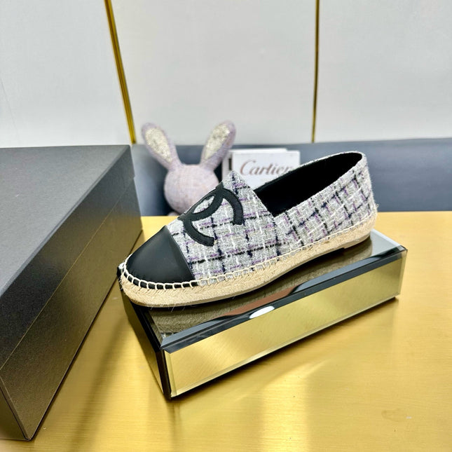 CC ESPADRILLES PLATFORM 25S MIX COLOR TWEED AND BLACK CALFSKIN