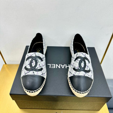CC ESPADRILLES PLATFORM 25S MIX COLOR TWEED AND BLACK CALFSKIN