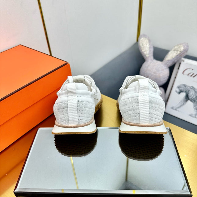 JET SNEAKER IN PALE GRAY SUEDE MIX WHITE CALFSKIN