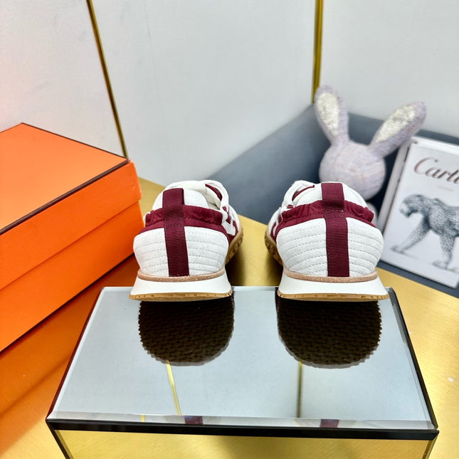 JET SNEAKER IN WHITE MIX SANGRIA RED SUEDE