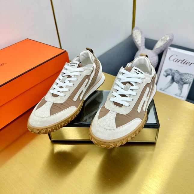 JET SNEAKER IN KHAKI MIX MEDIUM BROWN SUEDE