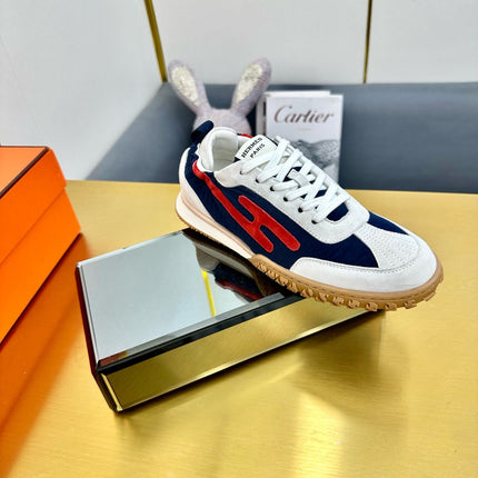 JET SNEAKER IN WHITE MIX NAVY BLUE SUEDE