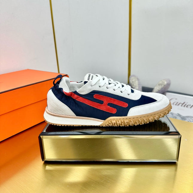JET SNEAKER IN WHITE MIX NAVY BLUE SUEDE