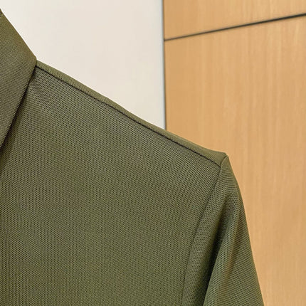 LV POLO SHIRT IN ARMY GREEN MESH BEADED COTTON FABRIC 238855