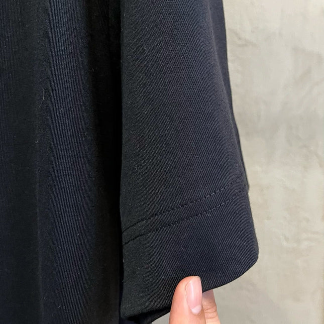 LV T-SHIRT IN BLACK COTTON LOGO PRINT 238866