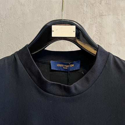 LV BLACK COTTON T-SHIRT EMBROIDERED LOGO 238862