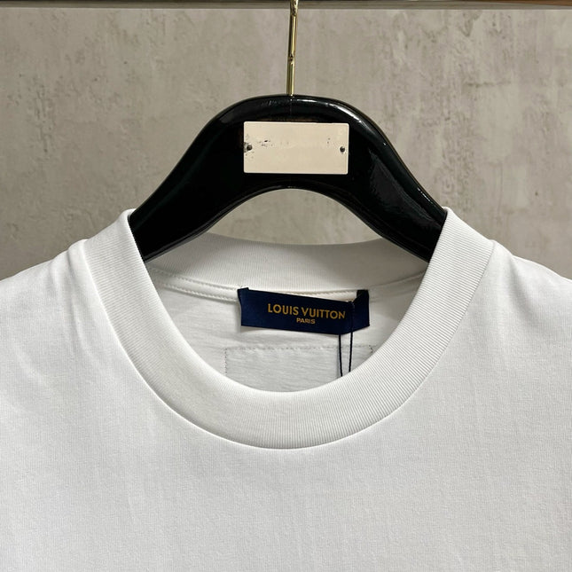 LV T-SHIRT IN WHITE COTTON LOGO PRINT 238865