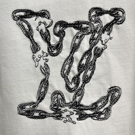 LV WHITE COTTON T-SHIRT EMBROIDERED LOGO 238861