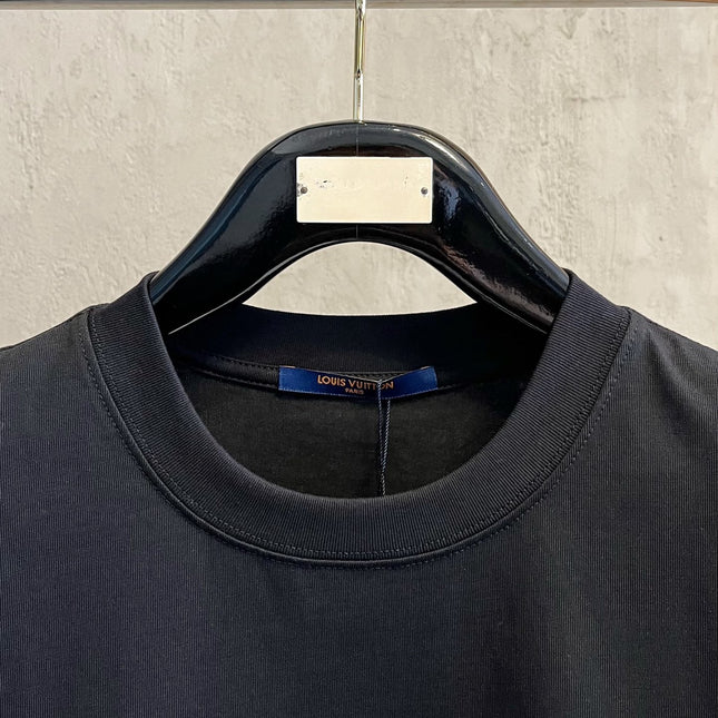 LV T-SHIRT IN BLACK PURE COTTON WITH EMBROIDERED LOGO 238772