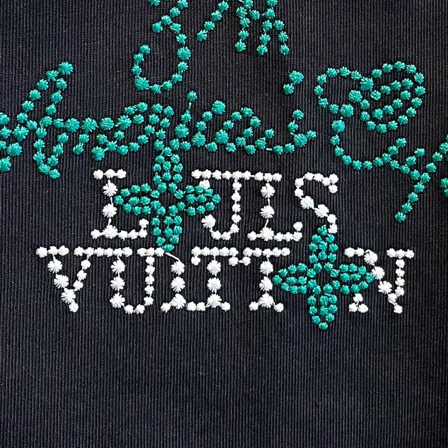LV T-SHIRT IN BLACK EMBROIDERED LOGO PURE COTTON 238776