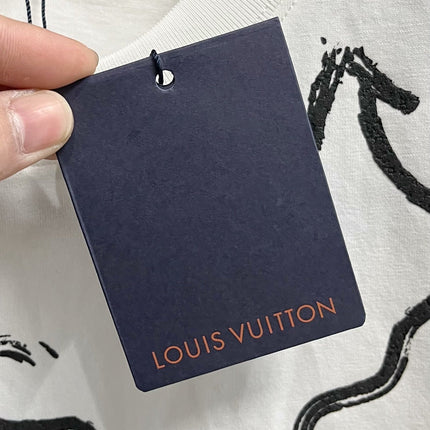 LV T-SHIRT IN WHITE PURE COTTON LOGO PRINT 238775