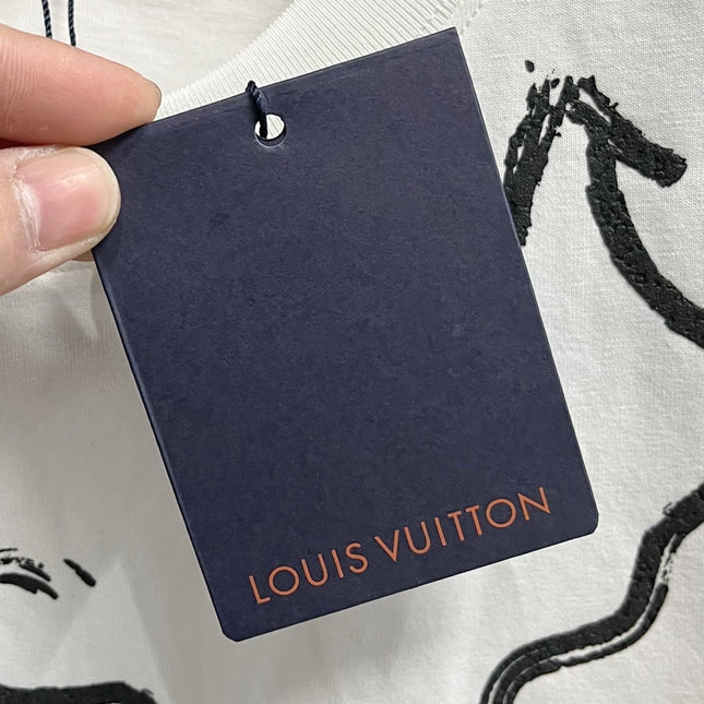 LV T-SHIRT IN WHITE PURE COTTON LOGO PRINT 238775
