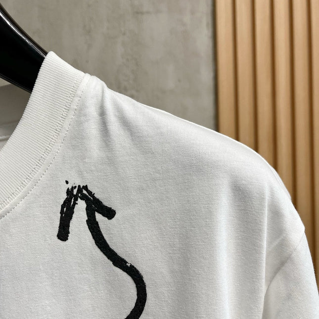 LV T-SHIRT IN WHITE PURE COTTON LOGO PRINT 238775