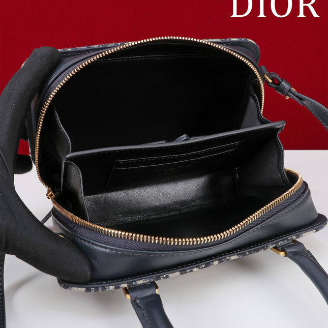 MONTAIGNE MINI DOCTOR BAG 20 IN BLACK MONOGRAM OBLIQUE JACQUARD MIX CALFSKIN
