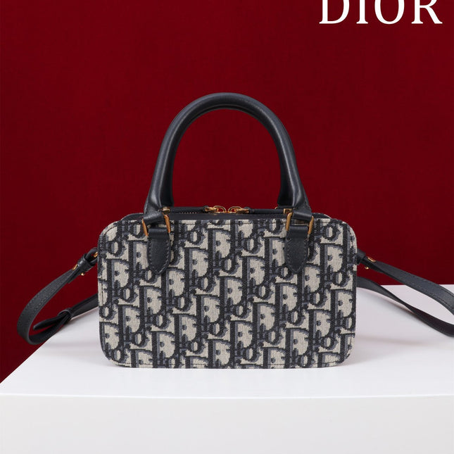 MONTAIGNE MINI DOCTOR BAG 20 IN BLACK MONOGRAM OBLIQUE JACQUARD MIX CALFSKIN